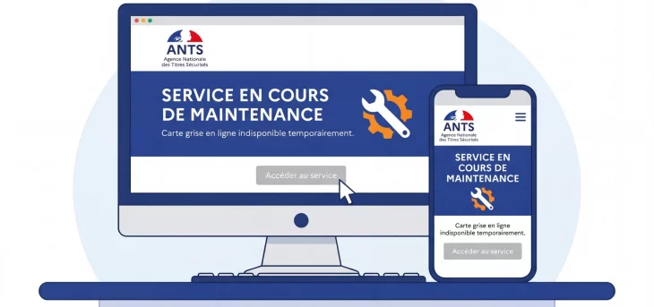 Illustration Maintenance du site ANTS : comment faire votre carte grise pendant la fermeture ?